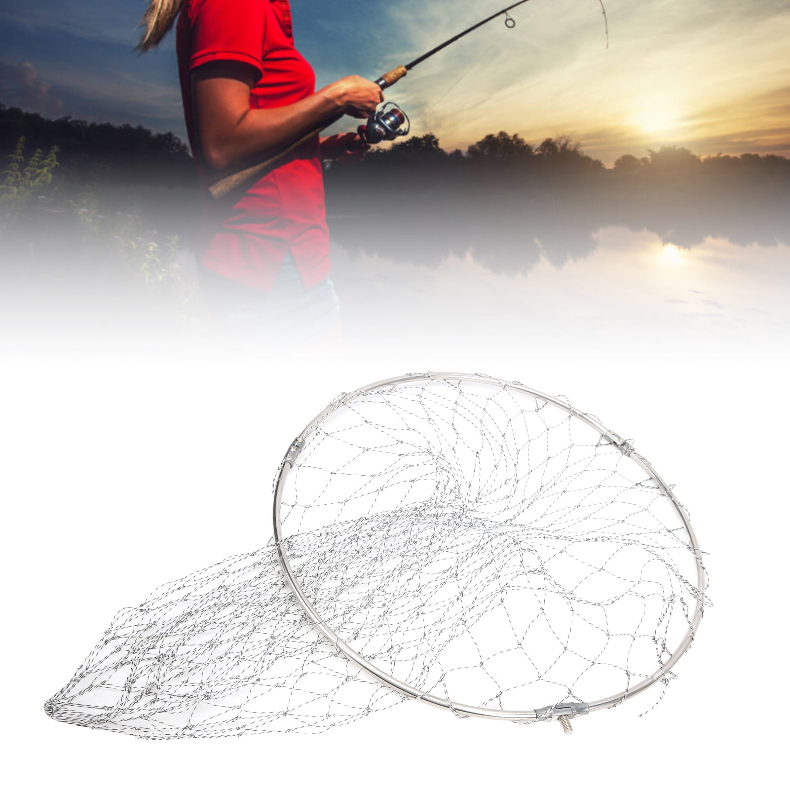 Fishing Brail Net, 39cm Landing Net Head Aluminum Alloy Frame Foldable ...