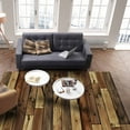 thumbnail image 4 of Area Rugs Indoor Non-Slip Rectangle Rug 5x8 Ft Vintage Brown Stitching Wood Grain Farmhouse Rug Rubber Backing Floor Mats Non Shedding Home Decor Carpet for Entryway Living Room, 4 of 8
