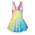 thumbnail image 2 of COEQINE Girls One Piece Swimsuit with Skirt Sleeveless Cute Skirted Bathing Suit Hawaiian Swimwear for Kids 3-4 Years, Summer Swim Dress for Water Play, Mermaid Colorful Gradient, 2 of 8