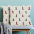 thumbnail image 2 of Christmas Pillow Covers 18x18 Inch Set of 2 Red Grey Christmas Tree Decor Throw Pillows Winter Xmas Holiday Outdoor Cushion Cases for Couch Bed Decorations, 2 of 6