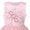 thumbnail image 5 of Girls Dress Pink Floral Star Pearl Sequin Glitter Tulle Party Gown 6 Years, 5 of 8