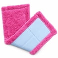 thumbnail image 2 of Microfiber Mop Replacement Pad, Washable Coral Fleece Floor Cleaning Cloth Head for Flat Mops, Hardwood, Tile, Laminate and Dusting, Hot Pink, 2 of 3