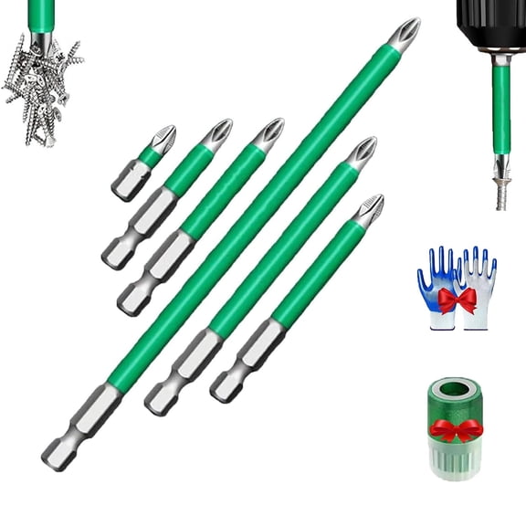 Tools Drill Bits,  Tools Magnetic Drill Bits, K5 Impact Resistant Non Slip Bit, Rowgins High Magnetic Screw Driver Drill Bit Set 25 50 65 70 90 150mm Screwdriver Set for Repair