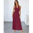 thumbnail image 2 of Merokeety Womens Summer Dresses Formal Halter Sleeveless Maxi Dress Wine xl, 2 of 4