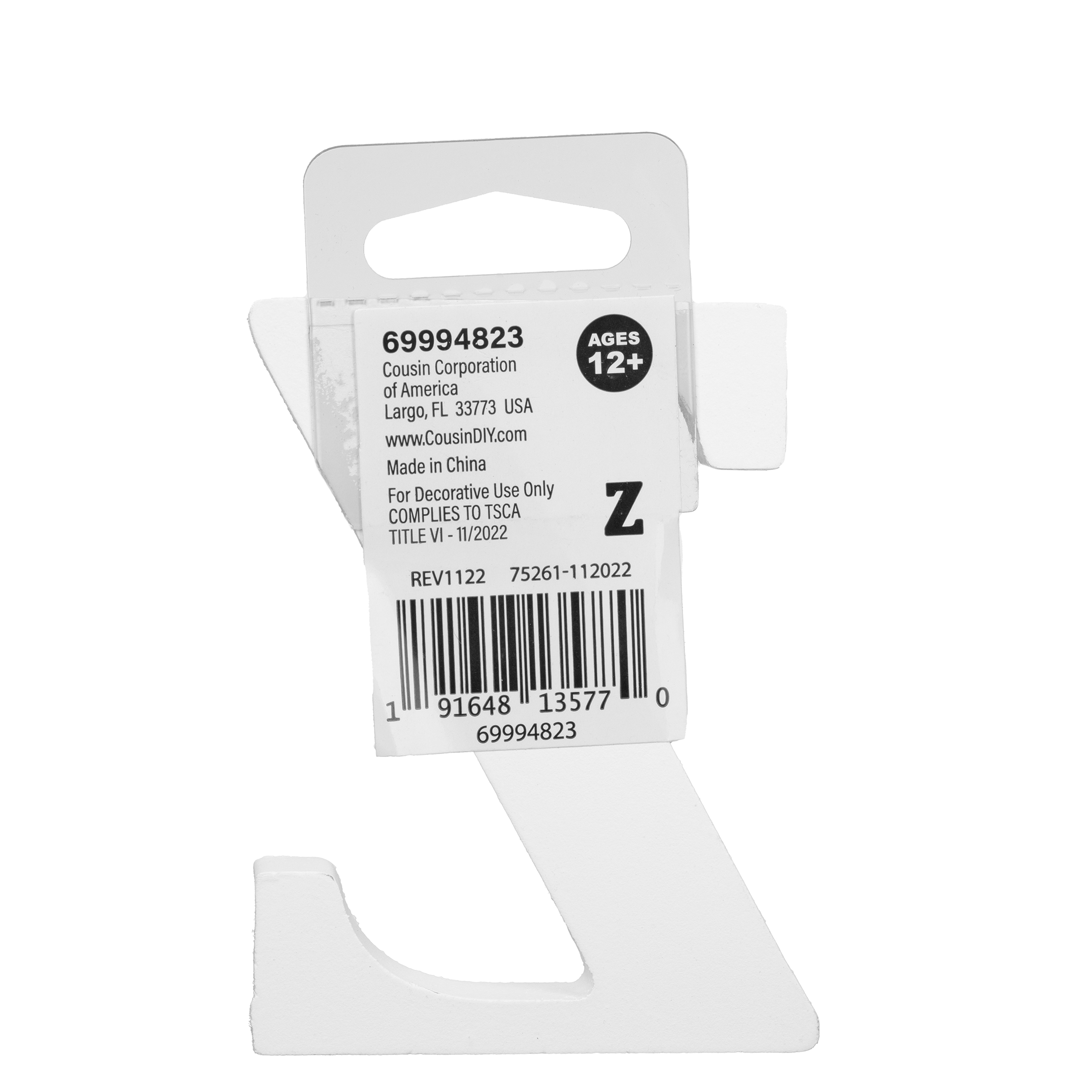 (3 pack) Cousin DIY 3" White Wood Letter Z