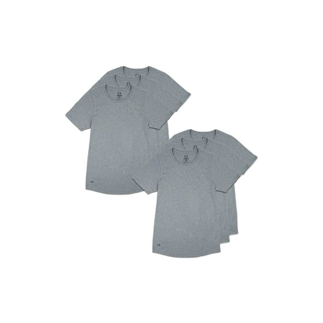 OTECKA T-Shirt à Col Rond en Coton Supima pour Homme Coupe Ajustée avec Évacuation de l'Humidité -6 Paquets