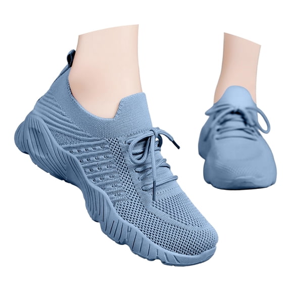 Sneakers for Women Work Tennis Shoes Fashion Soft Lightweight Mesh Breathable Non Slip Lace-UP Walking Shopping Shoes