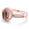 thumbnail image 3 of Gem Stone King 2.01 Ct Oval Red Tiger Eye 18K Rose Gold Plated Silver Ring, 3 of 4