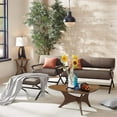 thumbnail image 4 of AngLink Accent Tables - Wood Coffee Table - Solid Rubberwood Pecan Finish, Contemporary Style Cocktail Tables - 1 Piece Solid Wood Coffee Tables For Living Room, Brown, IIF17-0010, 4 of 15