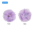 thumbnail image 3 of Uxcell Artificial Rhinestone Chiffon Flower Heads, Light Purple Faux Flowers 2 Inch Pack of 30, 3 of 5