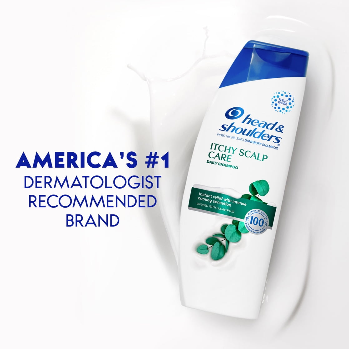 (4 pack) Head and Shoulders Dandruff Shampoo, Itchy Scalp Care, 28.2 oz