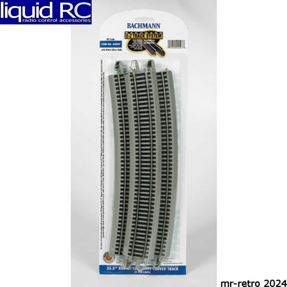 Bachmann HO Scale Train E-Z Track System Nickel Silver/Gray 35.50 Radius Curved 44507