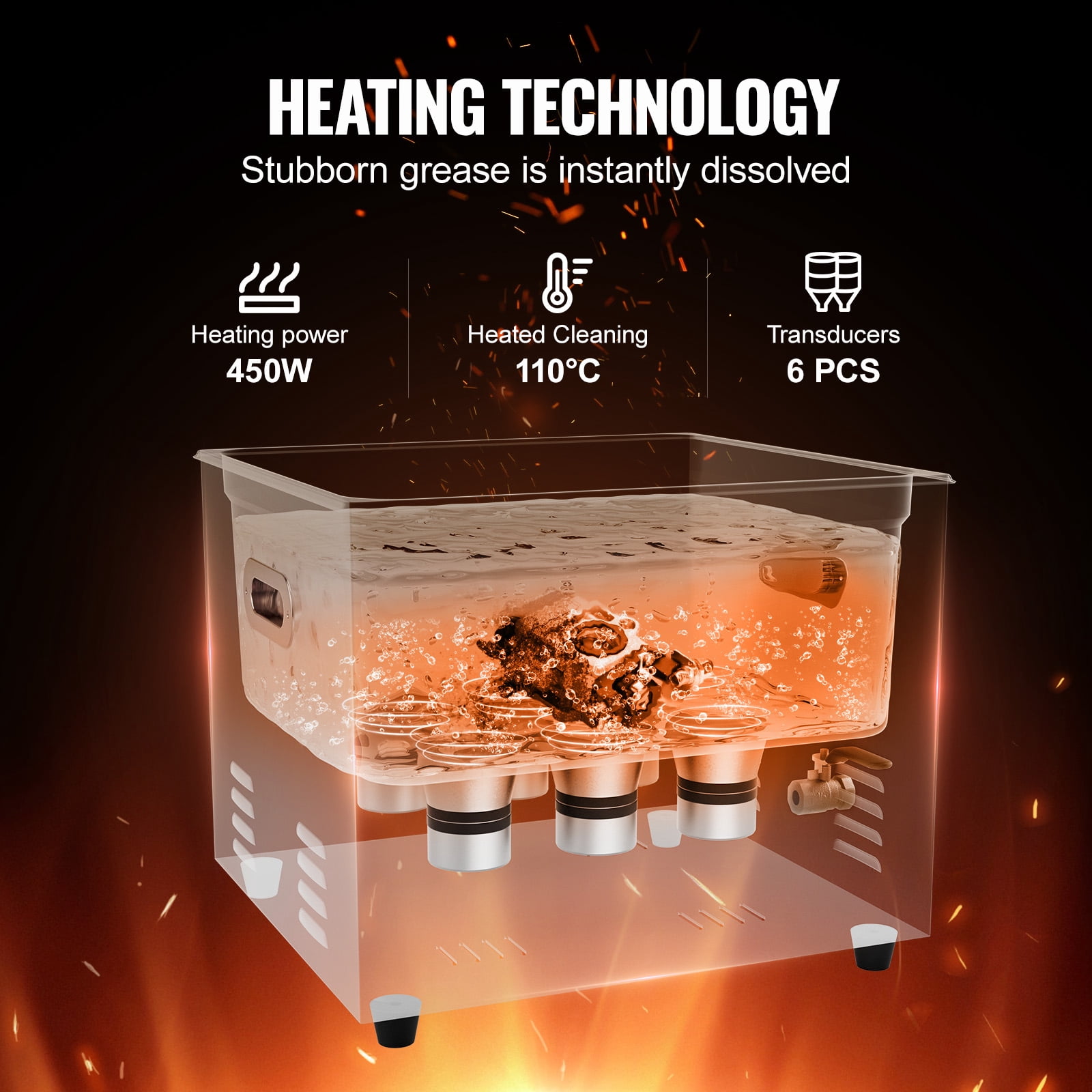 VEVOR 15L Ultrasonic Cleaner with Heater Timer & Basket, Professional Digital Sonic Cavitation Machine, 360W Cleaning Machine for Lab Tools, Metal Parts, Carburetor, Brass, Auto Parts, Engine Parts
