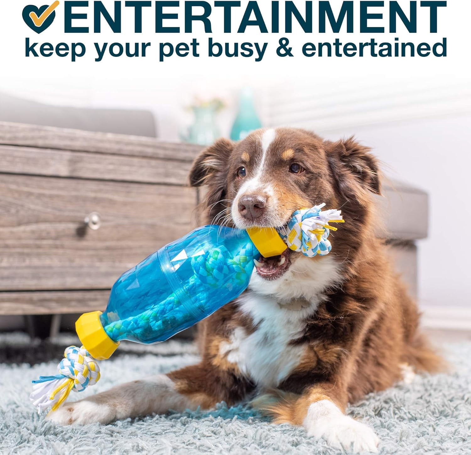 OurPets IQ Treat Tug & Activity Dog Puzzle & Rope Dog Toy, Size Large - 10.6" Length