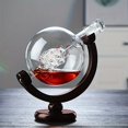 thumbnail image 2 of Globe Decanter Set with Lead-free Carafe Exquisite Wood-stand and 2 Whisky Glasses Whiskey Decanter Globe Grade New Dropshipping Sets, 2 of 5