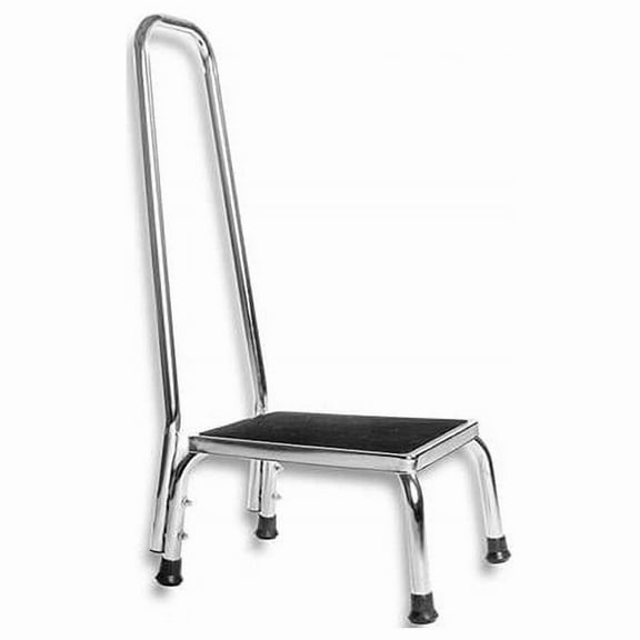 Bariatric Foot Stool with Handrail, Chrome