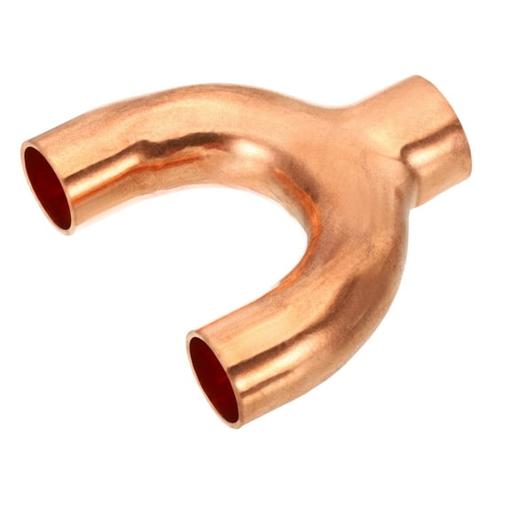 Uxcell 5/8"×1/2"×1/2" ID Copper Fitting, 3 Way Y Type 99.9% Pure Copper Pipe Fitting Welding Connection for HVAC