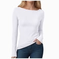 thumbnail image 2 of Towmus Long Sleeve Undershirt for Women Women's Regular-Fit Long-Sleeve Crew neck T-Shirt Basic Tops, 2 of 6