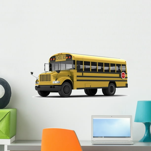 School Bus  Wall Decal  by Wallmonkeys Peel and Stick 