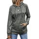 thumbnail image 1 of Sudadera con capucha de manga larga para mujer, informal, cómoda, con bolsillo, para ir de compras en casa, gris, XXL, 1 of 3