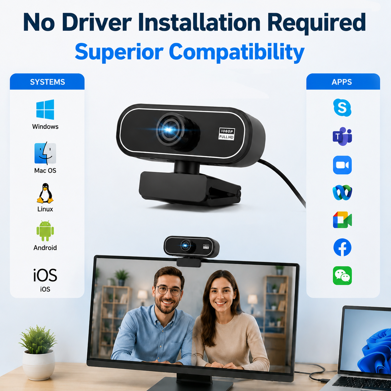 RONY 1080P Webcam with Auto Focus & Noise Canceling Mic photo 8