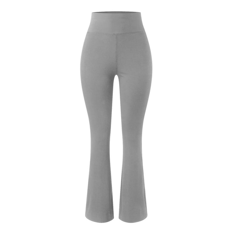 Size Seamless Flare Waist Bootcut Leggings Grey Yoga Ribbed HBFAGFB Pants Women High Casual XL Pants