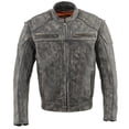 thumbnail image 6 of Milwaukee Leather MLM1509 Men's Distressed Brown ‘2 in 1’ Leather Jacket with Zip-Off Sleeves Large, 6 of 9