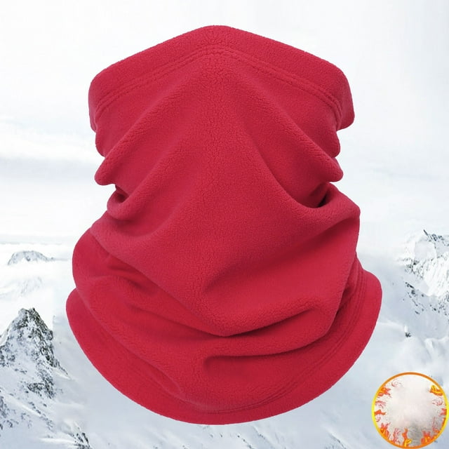 Foulard Rouge Automne et Hiver en Polaire Élastique Chaud, Housse Extérieure Résistante au Froid pour Femmes, Protection Tête et Cou, Cyclisme Prolongé