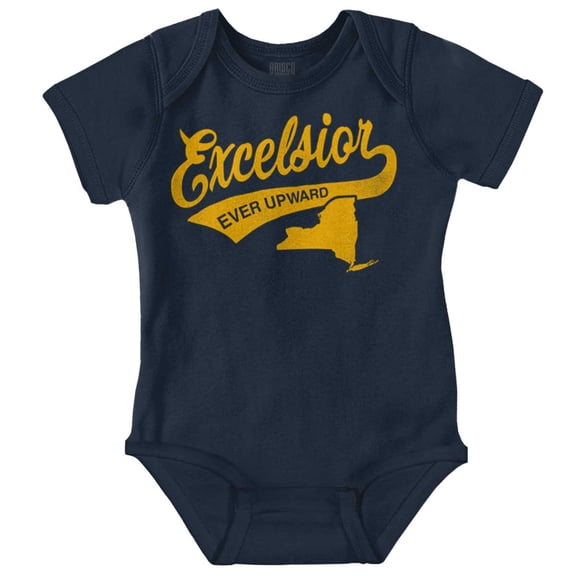 Excelsior Ever Upward New York Motto Romper Boys or Girls Infant Baby Brisco Brands NB