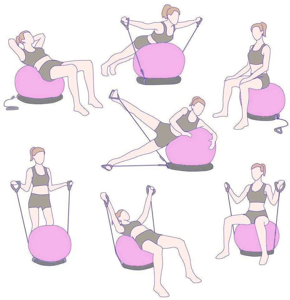 Timberbrother Exercise Ball Chair with Resistance Bands Workout 