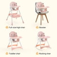 thumbnail image 3 of HARPPA 4-in-1 Convertible High Chair for Babies and Toddlers, Feeding Chair for Infant,Pink, 3 of 15