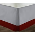 thumbnail image 3 of D.N.G. BEDDINGS 1 Piece Split Corner Two Tone Tailored Bed Skirt, Twin Size 24 Inch Deep Pocket, 800 Thread Count, 100% Egyptian Cotton, Solid Silver/Burgundy Color., 3 of 3