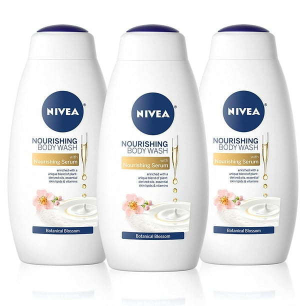 NIVEA Nourishing Botanical Blossom Body Wash, Pack of 3, 20 Fl Oz
