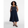 thumbnail image 2 of Time and Tru Women's and Women's Plus Sleeveless Smocked Cotton Midi Dress, Sizes XS-4X, 2 of 5