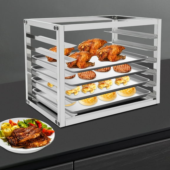 Pan Rack Baking Tray Racks Bakery Rack 201 Stainless Steel And Rubber 44.09 lbs Each Ter Four Non-slip Feet 6-tier