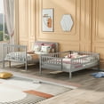 thumbnail image 2 of Hassch Full Over Full Bunk Bed With Trundle And Staircase,Gray, 2 of 9