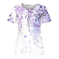thumbnail image 3 of Shorts pour Femmes, Blouses pour Femmes, Mode Décontractée Imprimée Col en V Bouton Pliée Haut Blouse, 3 of 4