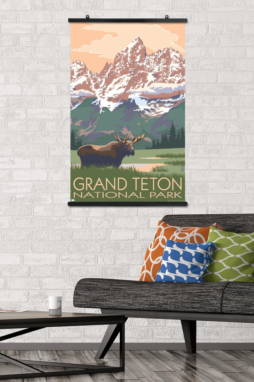 Grand Teton National Park - Moose And Mountains' Prints - Lantern Press