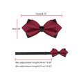 thumbnail image 4 of INSPIRE CHIC Men's Solid Color Pre-Tied Bow Ties Neck Wedding Party Tuxedo Pointed Bowties Wine Red One Size, 4 of 5