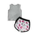 thumbnail image 2 of Seyurigaoka Toddler Girl’s Fashion Pearl Shell Vest and Printing Shorts Suit, 2 of 9
