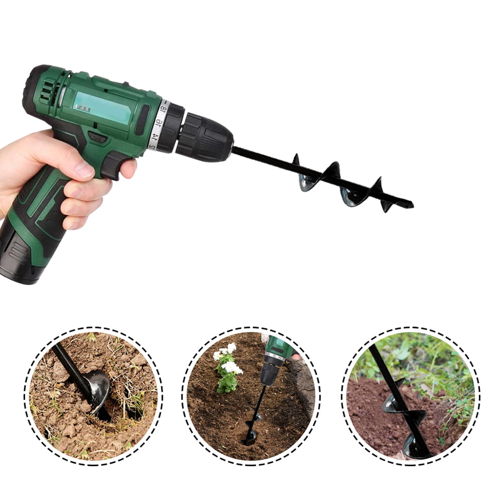 Details about   Black Earth Auger Drill Bit Garden Planting Bulb Planter Spiral Hole Digger Tool 