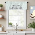 thumbnail image 2 of Mushroom Kitchen Curtain Valances for Windows Farmhouse Short Curtains, Black Lines Botanical Butterfly Spring Floral Rod Pocket Valance Curtain for Bedroom Cafe Living Room 42"x12", 2 of 8