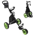 thumbnail image 5 of Limorve All‑Terrain Foldable Aluminum Golf Push Cart, Wide‑Track Walking Golf Trolley with Cooler Storage, Drink & Scorecard Holder, 3 Maintenance‑Free EVA Wheels for Golf Course, 5 of 8