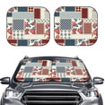 thumbnail image 2 of Daiia Patchwork In Country Style 2PCS Car Windshield Sun Shade, Foldable Sun Shield for Car Front Window, Auto Sun Blocker Visor Protector Universal for Truck SUV Pickup-Medium, 2 of 7