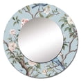 thumbnail image 2 of Designart "Bird in Minimalist Floral Setting I" Floral Rund Mirror For Wall Decor - Large Multi-Color Round Print Mirror - Round Cottage Mirror 23" x 23" Inch - Wall Mounted Round Large Mirror, 2 of 5