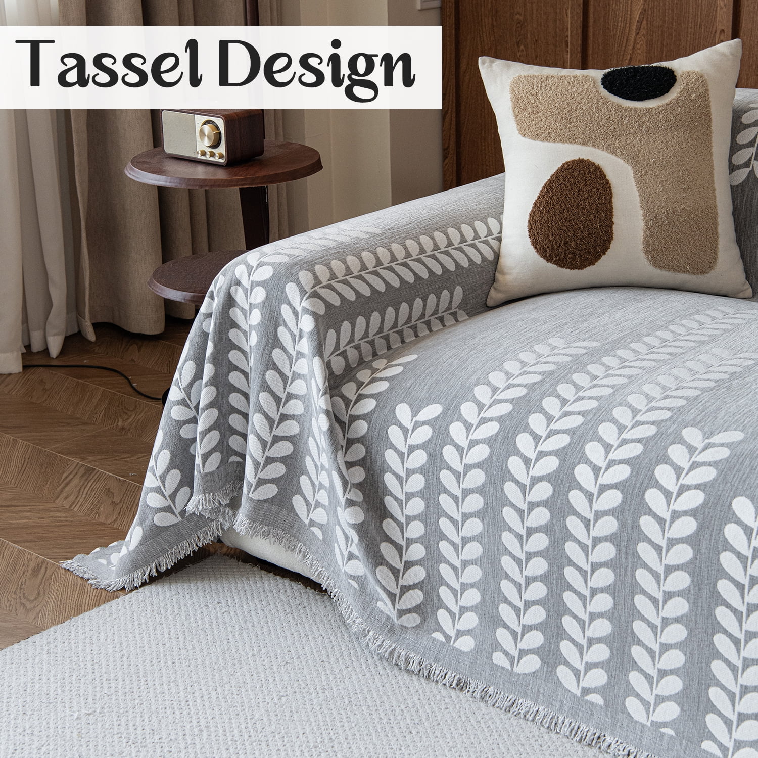 Jessy Home Sofa Covers Couch Cover Sofa Slipcover for Most Shape Sofas Multi-Function Furniture Cover for Pets Cats Dogs Home Decor 71"x 118"Light Gray