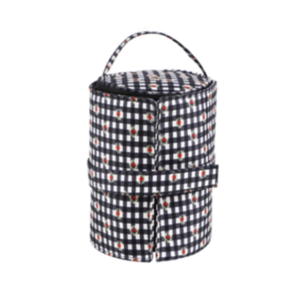 Bolsa de almacenamiento de hilo, bolsa organizadora de crochet, bolsa de crochet de moda, organizador de tejido para suministros de tejido, uso domést Negro