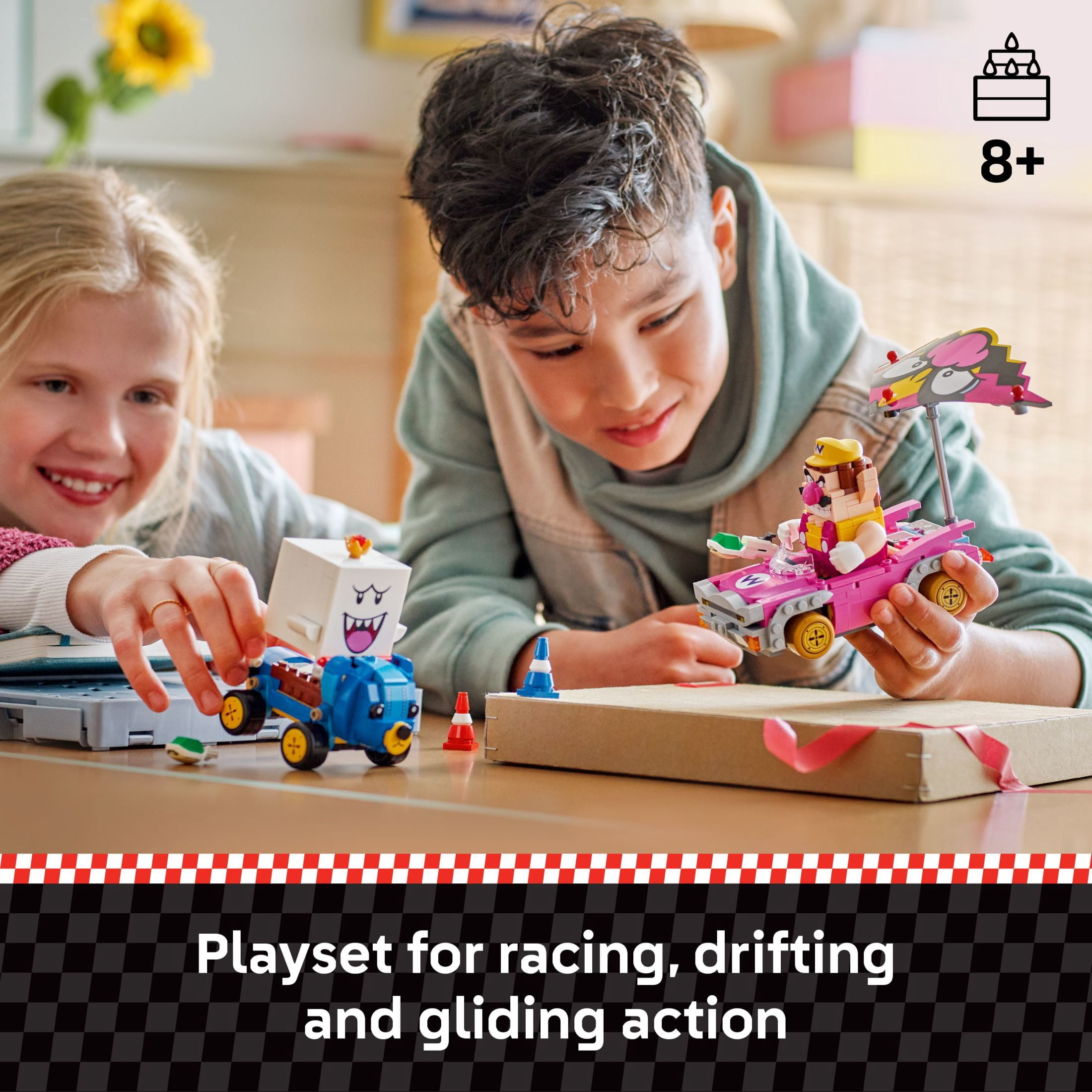 LEGO Super Mario: Mario Kart – Wario & King Boo Building Toy for Kids - Buildable Car Toys W/Drifting Action for Boys & Girls, Ages 8+ - Pretend Play Gift Idea for Birthdays & Any Gaming Fans - 72038