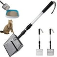thumbnail image 4 of Upgraded Stainless Steel Telescopic Cats Litter Shovel Large Fine Hole Poop Shoveling Artifact Chicken Manure Pickers Suitable For Cats Litter Box Poop Shovel F, 4 of 6