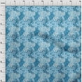 thumbnail image 3 of oneOone Cotton Poplin Light Blue Fabric Skins Animal Quilting Supplies Print Sewing Fabric By The Yard 42 Inch Wide, 3 of 4